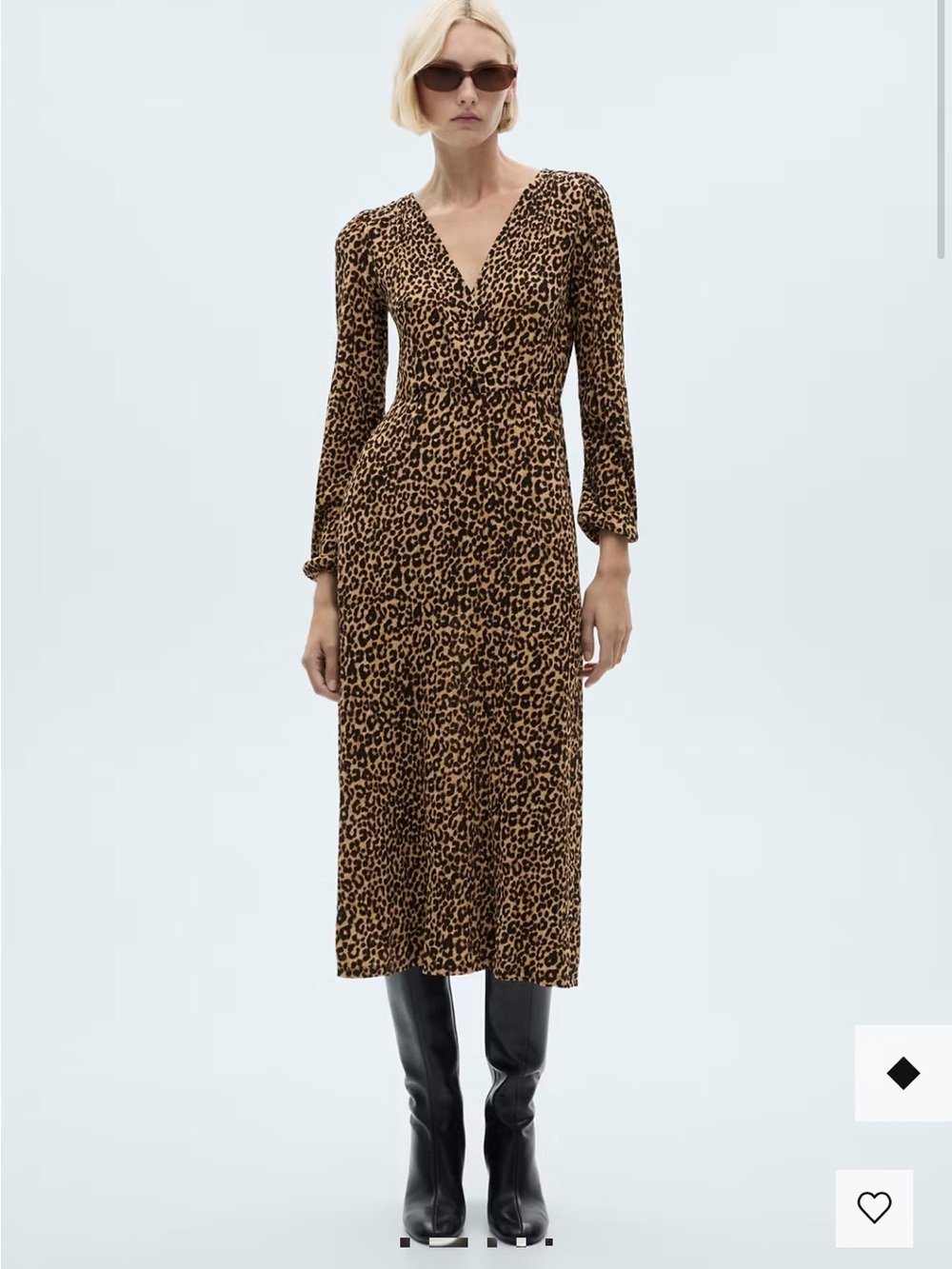 Mango Leopard Print Long dress XS